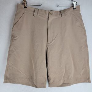 Under Armour Mens Size 36 Beige Flat Front Lightweight Performance Golf Shorts